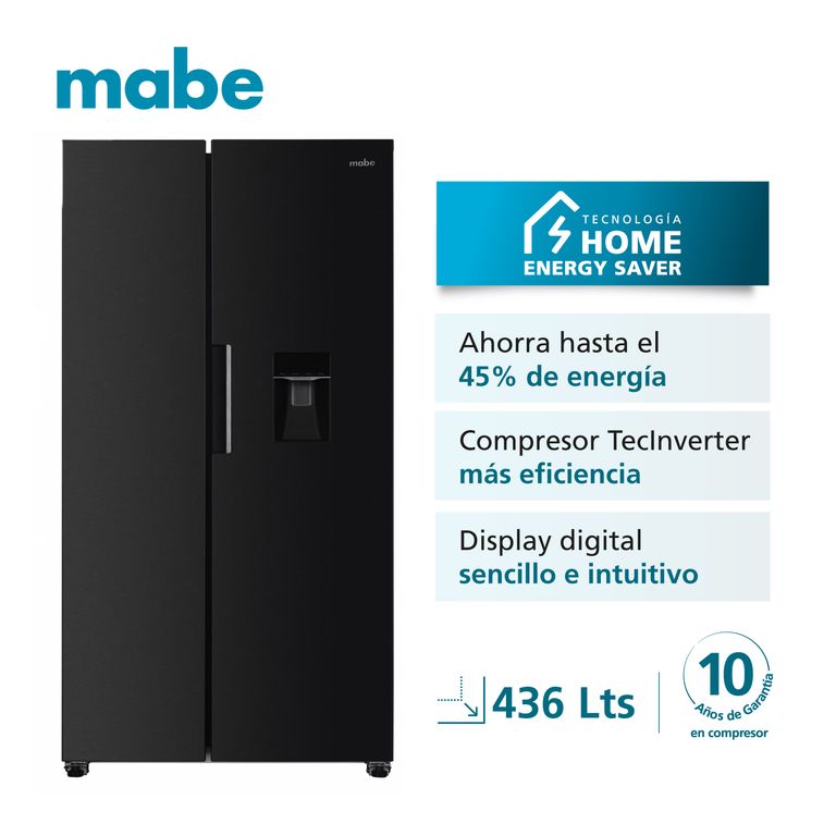 Refrigeradora Side by Side No Frost 436 Litros Black Steel MSD480LMRPS0