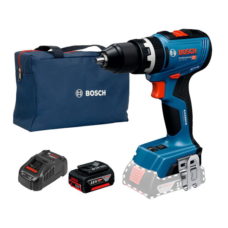 Taladro Percutor GSB 18V-65 +Batería + Cargador + Maletín boshc