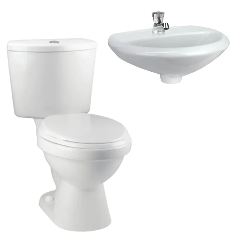 Sala Rapid Jet Premium: Tanque Doble Pulsador + Taza + Lavamanos.