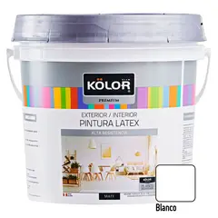 KOLOR - Kolor Premium Mate Blanco Decorativo 4 Galones