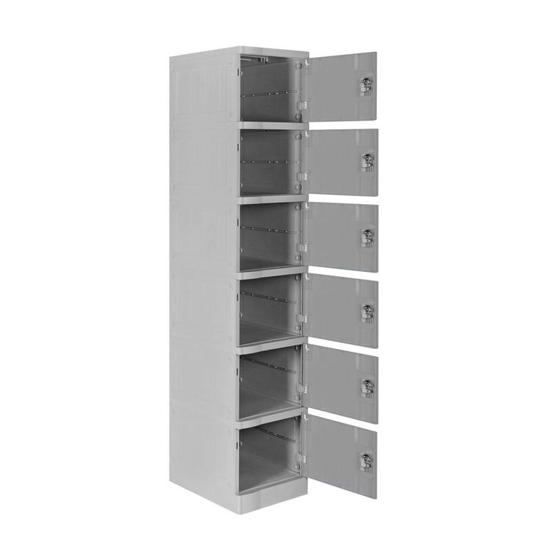 Locker ABS LP1-06 Con Llave 4 Divisiones Color Gris.