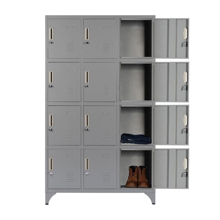 Locker Metálico MK3-04 12 Puertas Porta Candado.