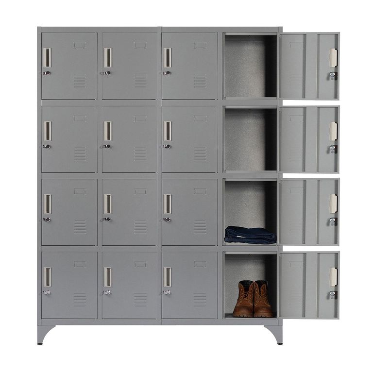 Locker Metálico MK4-04 16 Puertas Porta Candado.