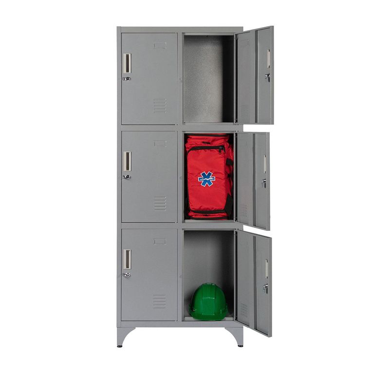 Locker Metálico MK2-03 6 Puertas Porta Candado.