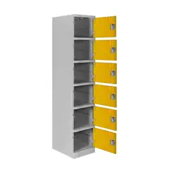 MALETEK - Locker ABS LP1-06 Con Llave Doble Puerta Color Amarillo.