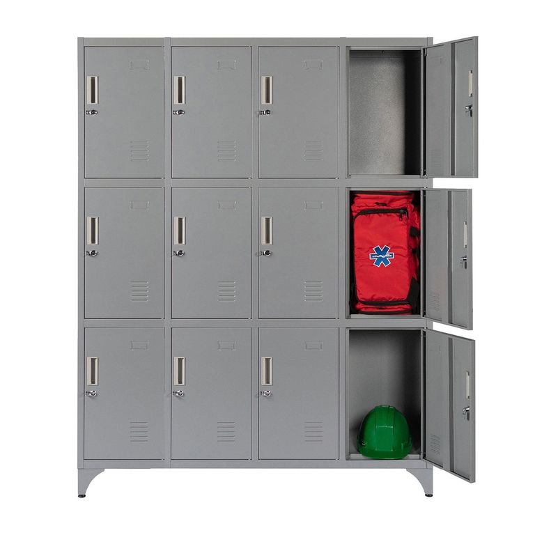 Locker Metálico MK4-03 12 Puertas Porta Candado.