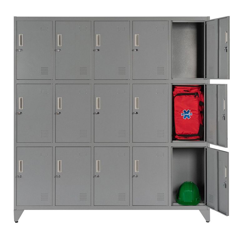 Locker Metálico MK5-03 15 Puertas Porta Candado.