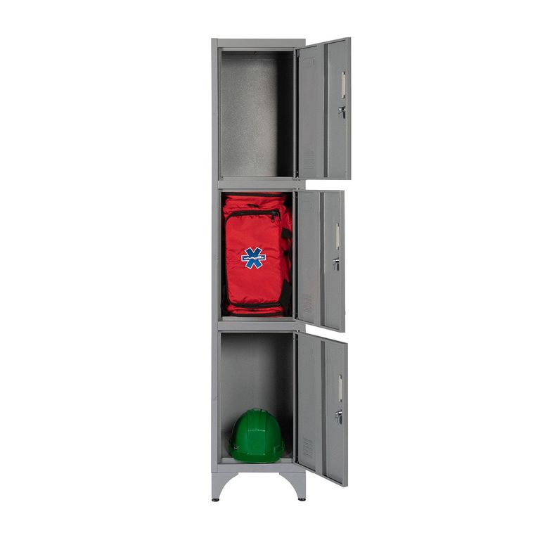 Locker Metálico MK1-03 3 Puertas Porta Candado.
