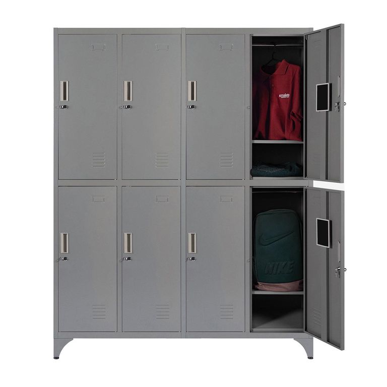 Locker Metálico MK4-02 8 Puertas Porta Candado.