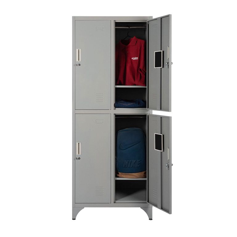 Locker Metálico MK2-02 4 Puertas Porta Candado.