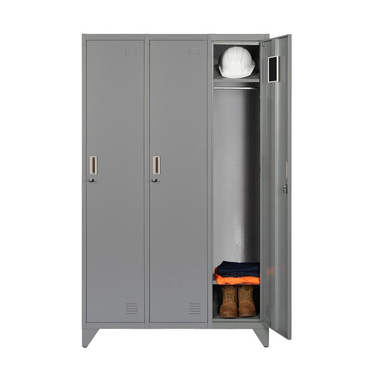 Locker Metálico MK3-01 3 Puertas Porta Candado.