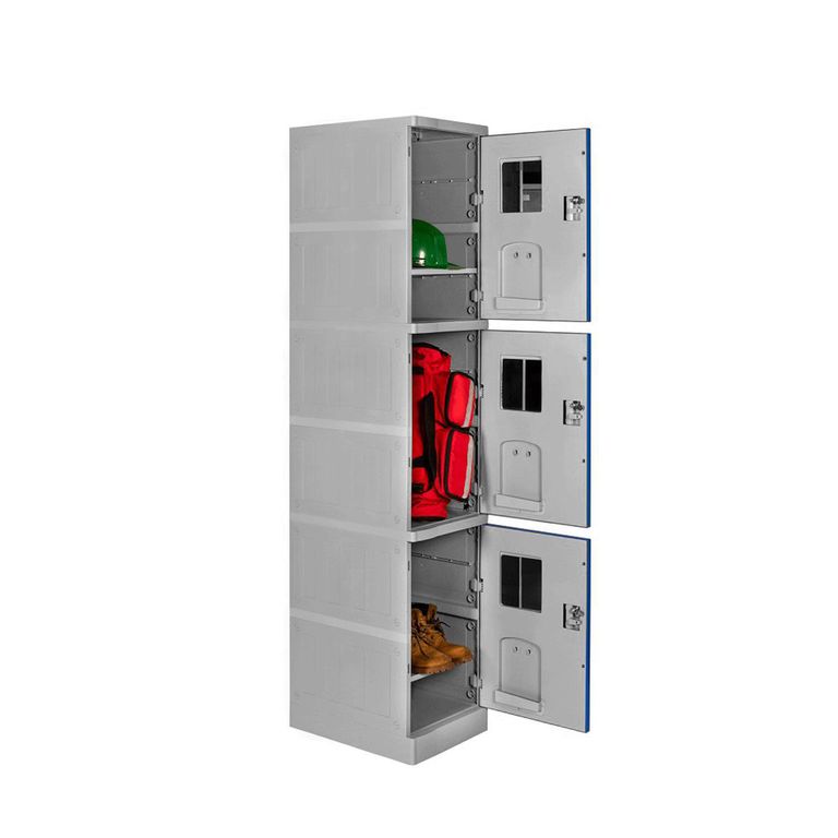 Locker ABS LP1-03 Con Llave Doble Puerta Color Azul.
