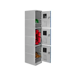 MALETEK - Locker ABS LP1-03 Con Llave 4 Divisiones Color Azul.