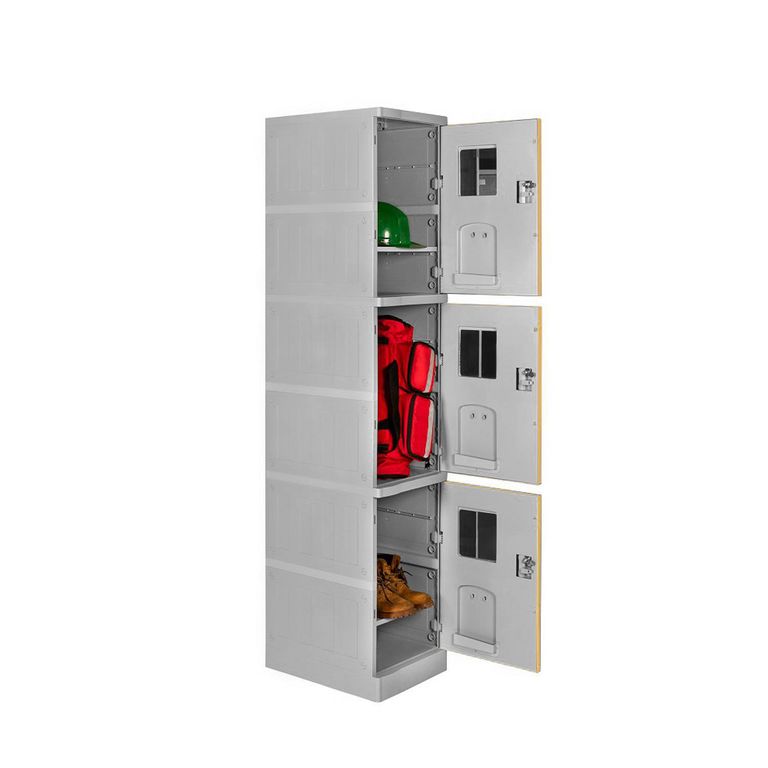 Locker ABS LP1-03 Con Llave 4 Divisiones Color Beige.