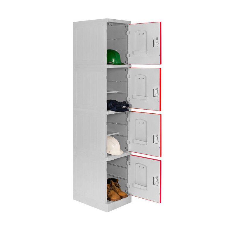 Locker ABS LP1-04 Con Llave Doble Puerta Color Rojo.