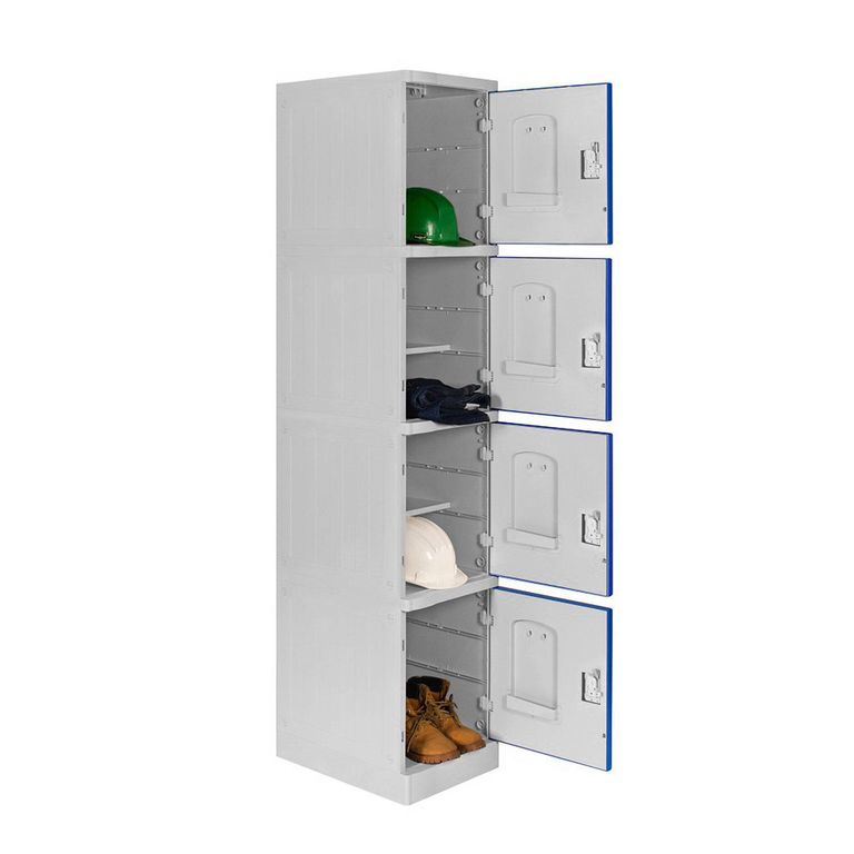 Locker ABS LP1-04 Con Llave Doble Puerta Color Azul.