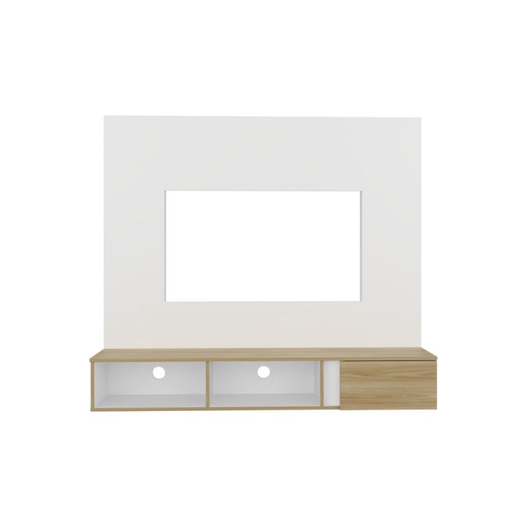 Panel Dassel TV 65" 150x135.5x29.6cm Blanco/Fresno.