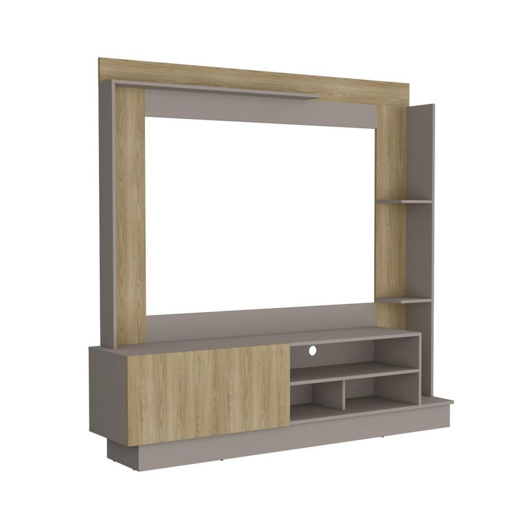 Estante Doha TV 70" 180x175x38.5cm Taupe/Fresno.