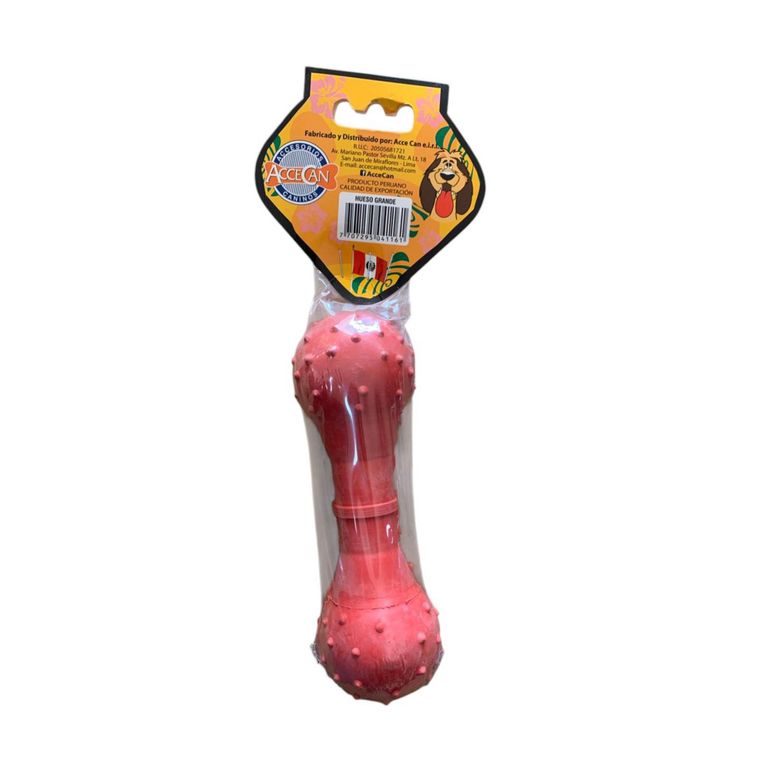 Juguete Hueso de Jebe Rojo.