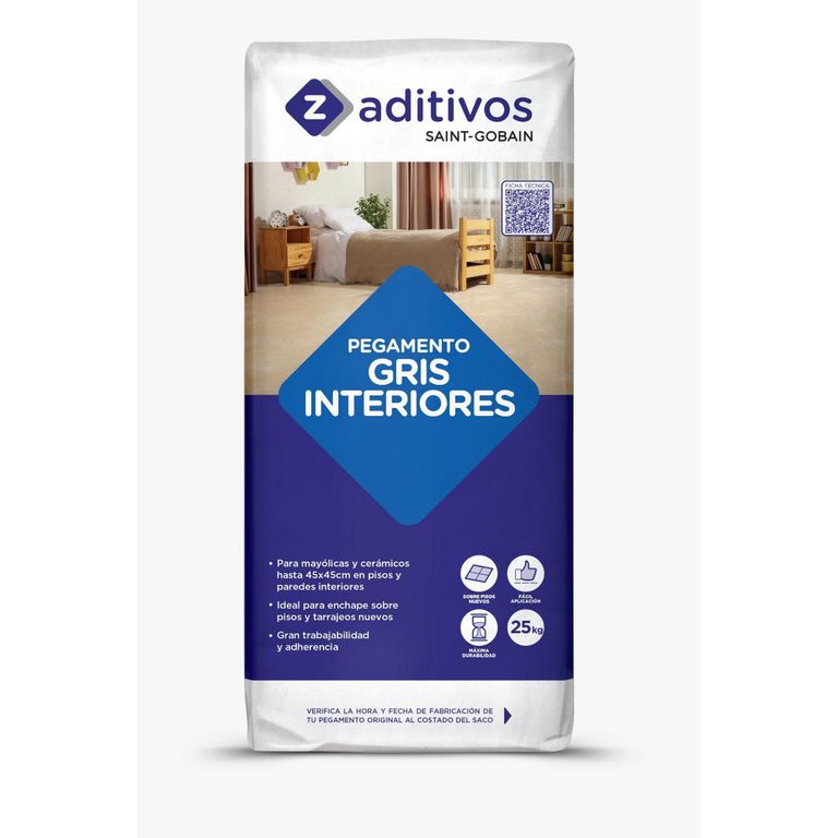 Pegamento Con Aditivos Para Interiores 25 Kg X 48 Unidades.