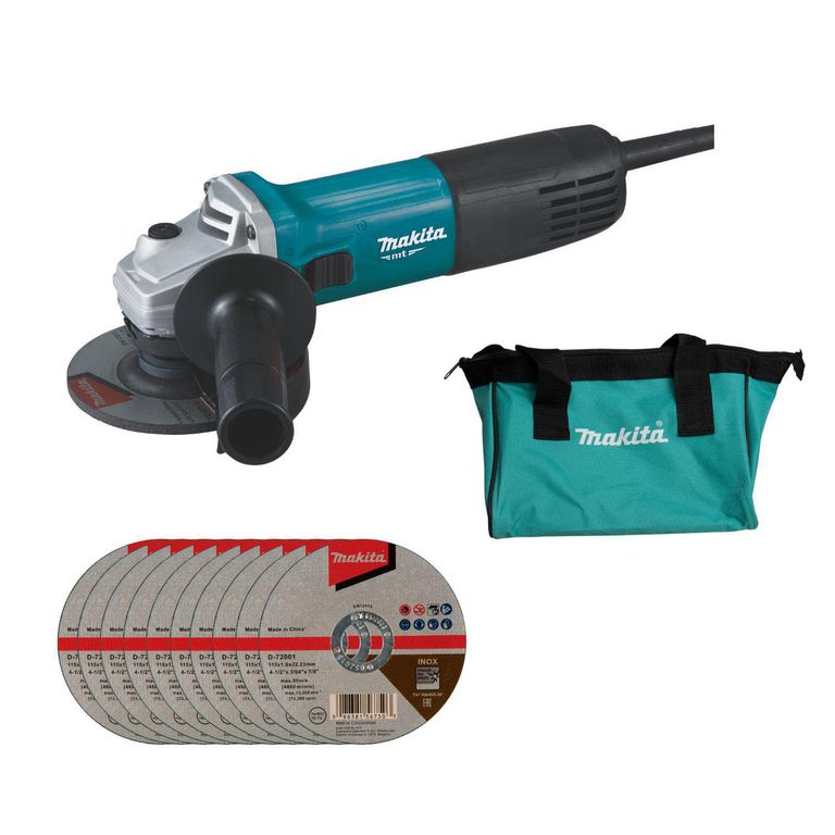 Esmeril Angular 115 mm 850 W Con 10 Discos.