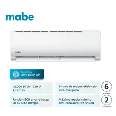 Mabe - Aire Acondicionado 220V 12000 BTU ON/OFF  Blanco MMT12CDBWCCC8