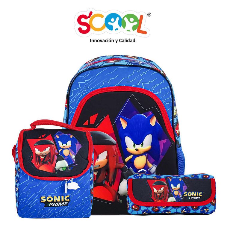 Mochila Niño Set 3 Piezas Sonic