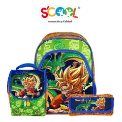 SCOOL - Mochila Niño Set 3 Piezas Dragon Ball