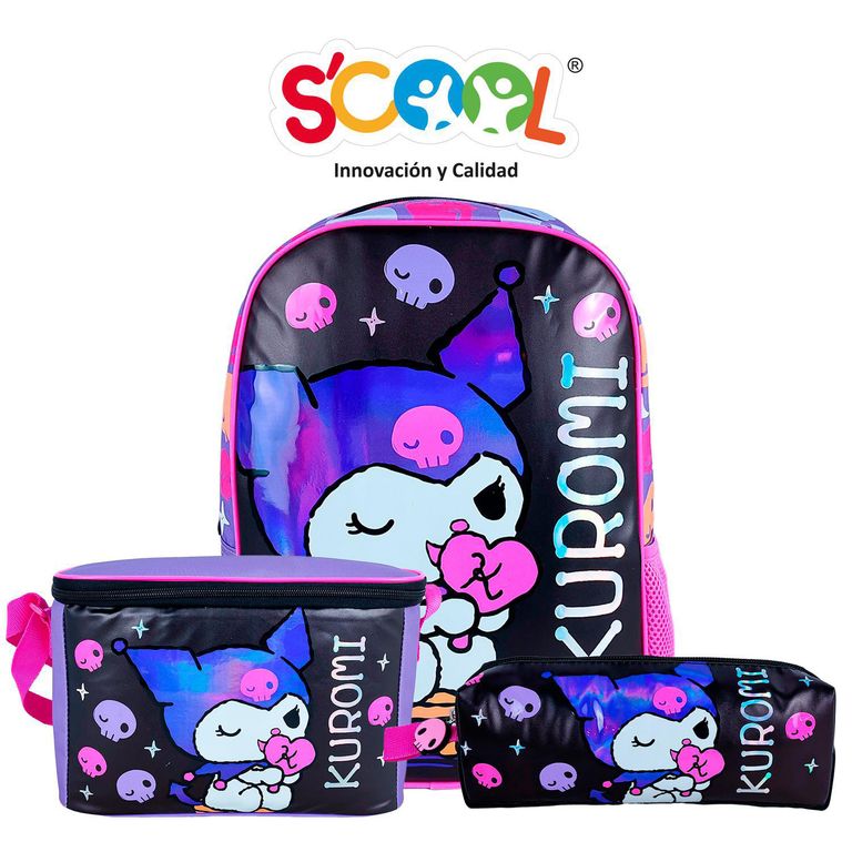 Mochila Niña Set 3 Piezas Kuromi