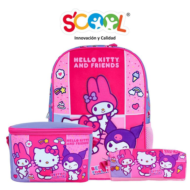 Mochila Niña Set 3 Piezas Hello Kitty and Friends