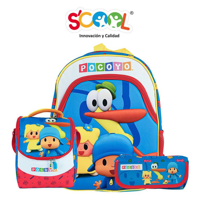 Mochila Niño Set 3 Piezas Pocoyo