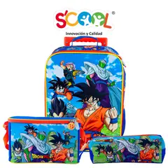 SCOOL - Maleta Niño Set 3 Piezas Dragon Ball