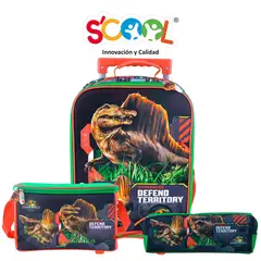 SCOOL - Maleta Niño Set 3 Piezas Jurassic World