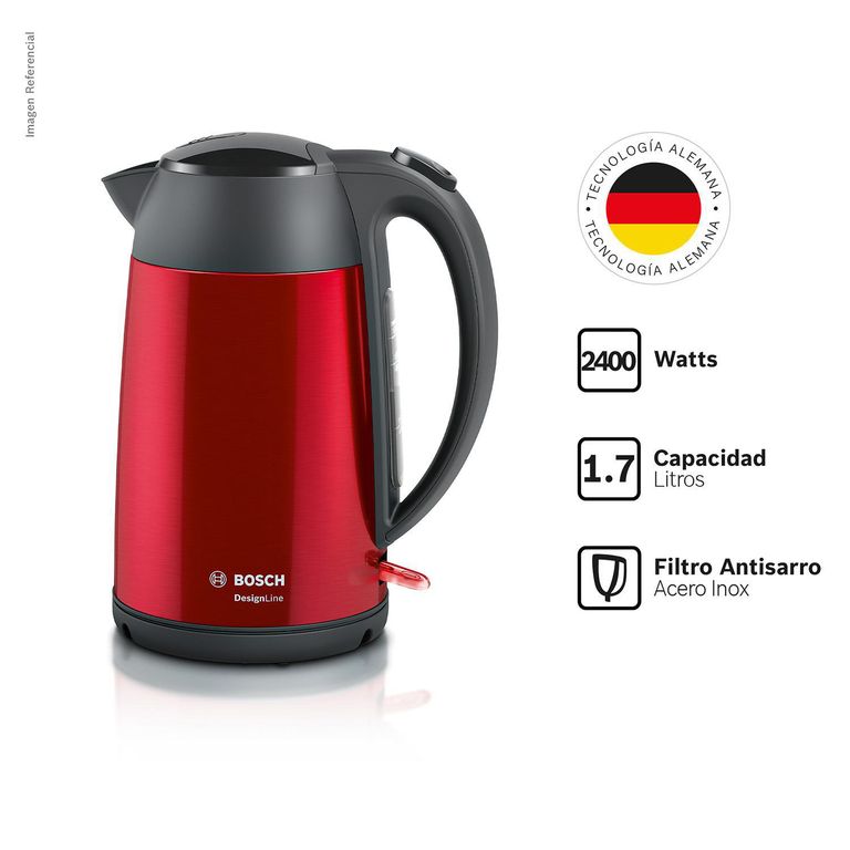 Hervidor Designline 1.7 Litros TWK3P424 Rojo