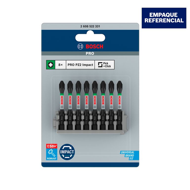 Set Puntas Impacto PZ2 8 Unidades 55mm.