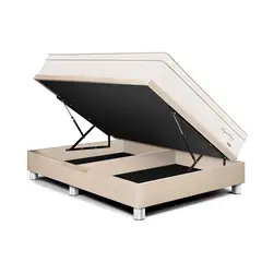 PARAISO - Cama Boxet Royal Prince Frime Queen Champagne + 2 Almohadas Viscoelásticas