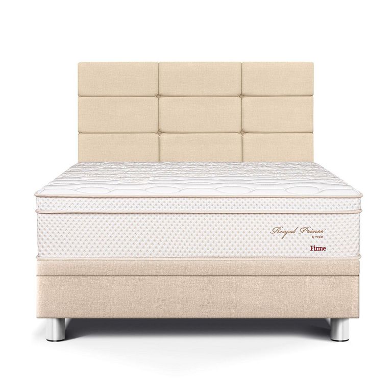 Dormitorio Boxet Blocks Royal Prince Firme 1.5 Plazas Champagne + 1 Almohada