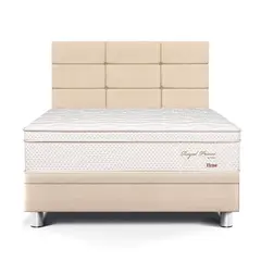 PARAISO - Dormitorio Boxet Blocks Royal Prince Firme 1.5 Plazas Champagne + 1 Almohada