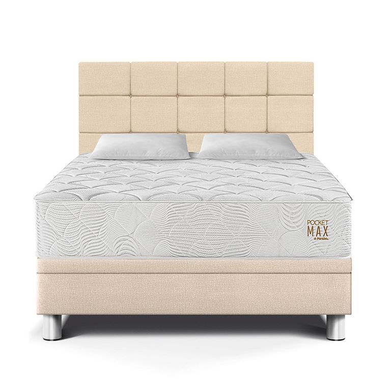 Dormitorio Boxet Blocks Pocket Max Queen Champagne