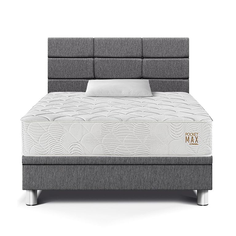 Dormitorio Boxet Blocks Pocket Max 1.5 Plazas Gris