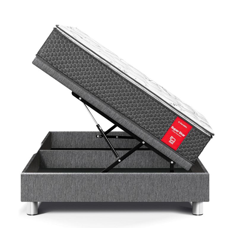 Cama Boxet Super Star 1.5 Plazas Gris
