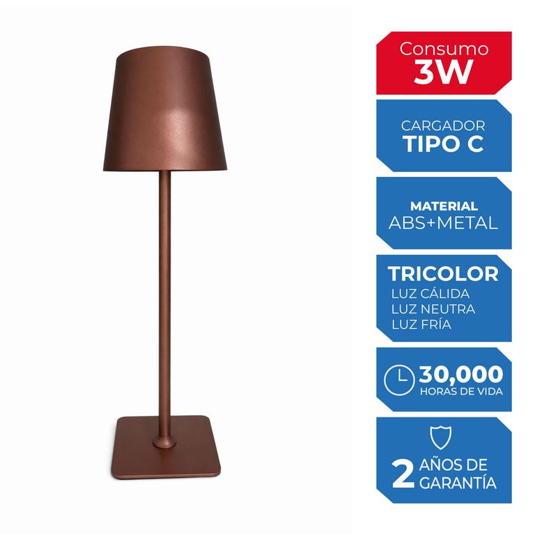 Lámpara de Mesa Touch Marrón