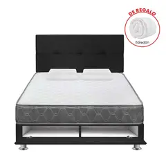 FORLI - Dormitorio sabanera Acqua 2 plazas gris + edredón