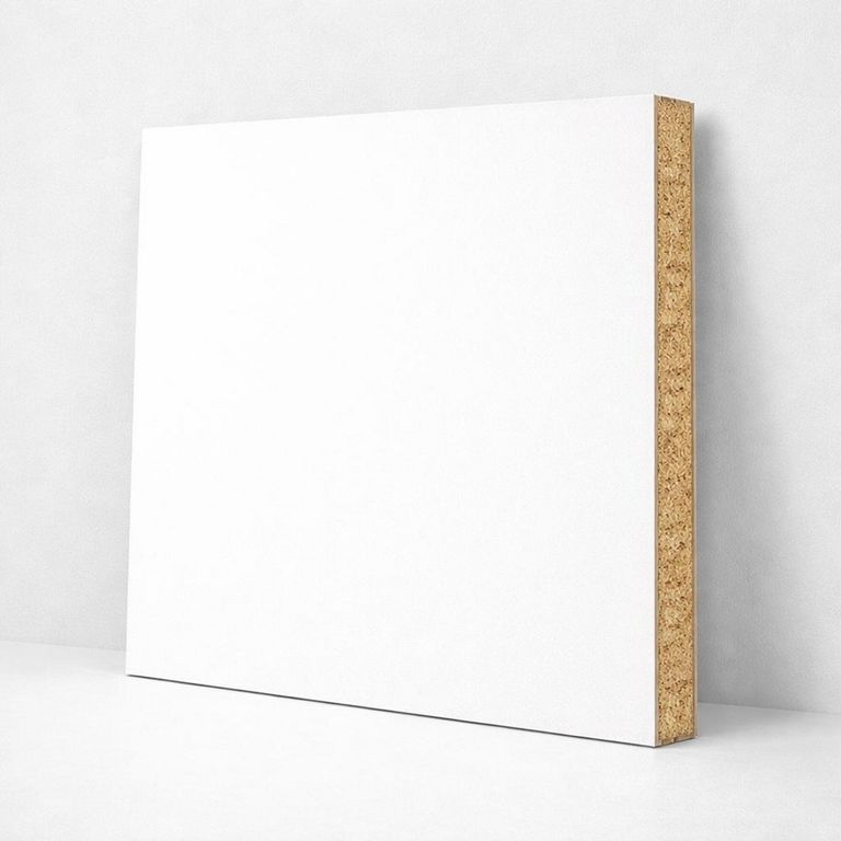 Melamina 18mm 213.5x244cm Blanco.
