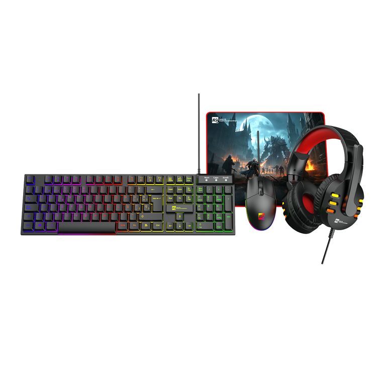 Kit Gamer Teclado + Mouse + Mouse pad + Audífonos.