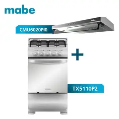 Mabe - Combo Campana + Cocina de Piso CMU6020PI0-TX5110P2