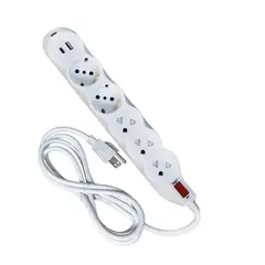 OPALUX - Supresor con Schuko 5 Toma(s) 1.8m Blanco