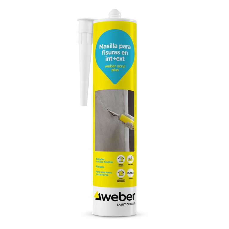Masilla para Fisuras Weber Acryl Plus Blanco 300 ml