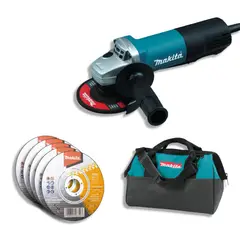 MAKITA - Amoladora de 840 Watts de 115 Milímetros con 5 Discos