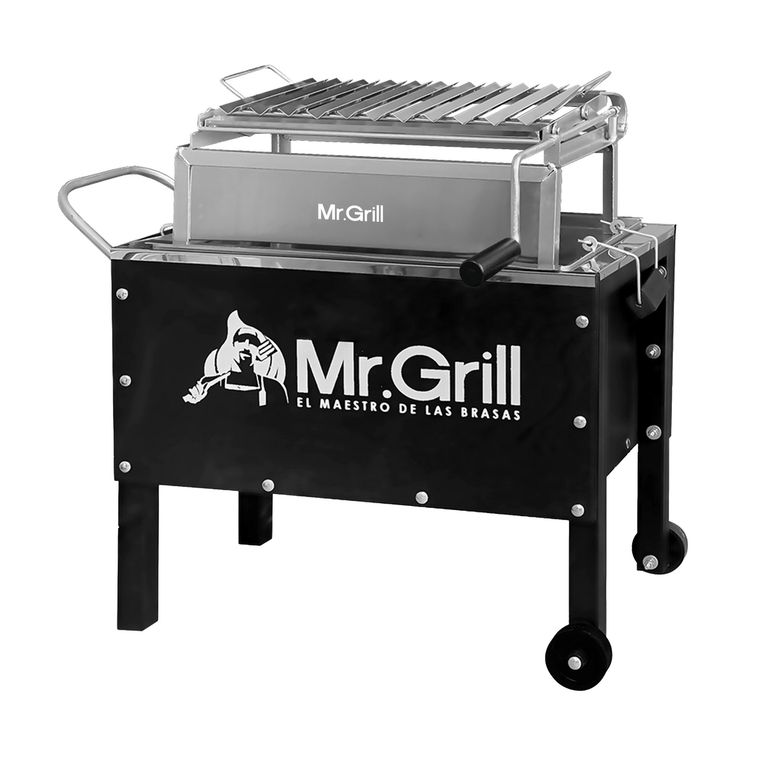 Caja China Mediana Jr Inox + Pinza 14 pulg + Carbón 2 kg – Mr. Grill